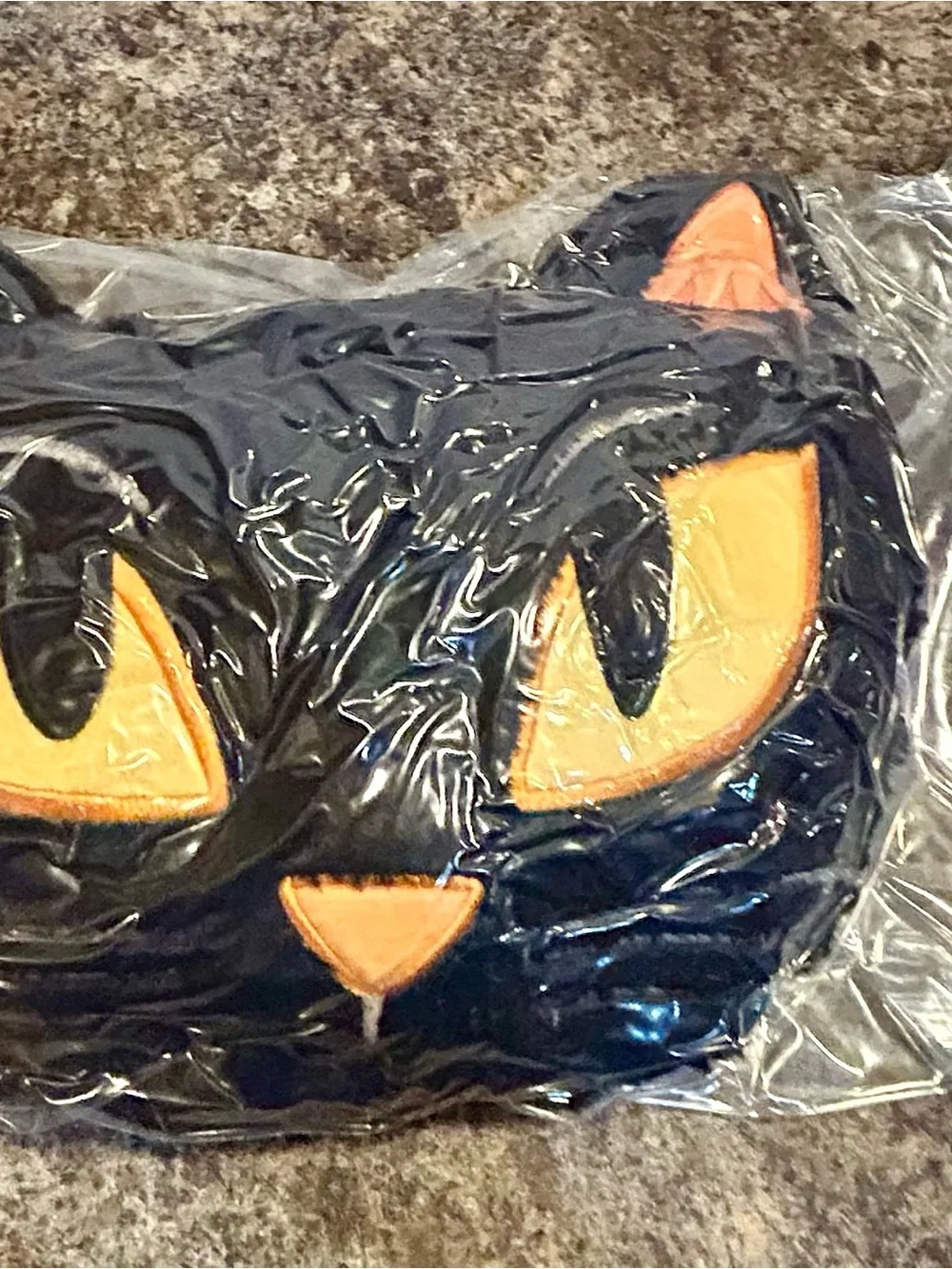 Target Black Cat Plush Pet Bed Cover with Yellow Eye Accents